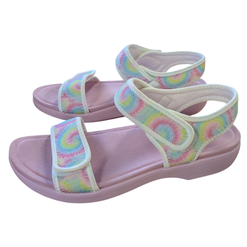 Alegria Pastel Tie-Dye Pink Platform Sandals
